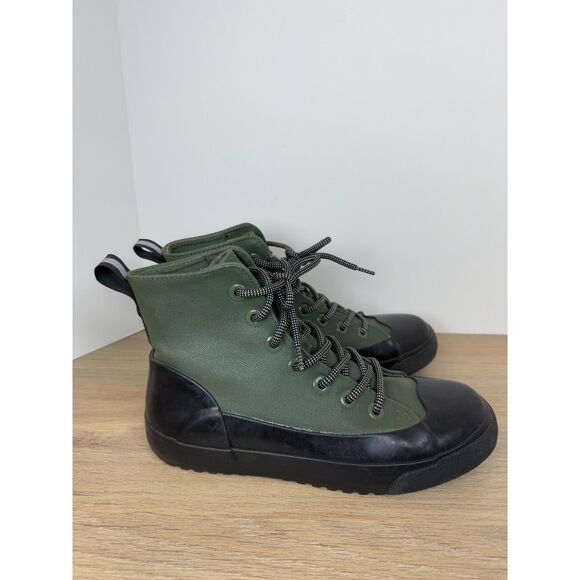 Hunter Unisex Adult Size 6 Green Dipped Canvas High Top Sneakers